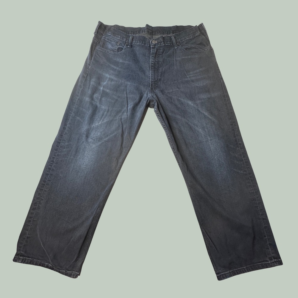 Levi's 569 Jeans Mens 40x30 Loose Straight Indigo Dark Wash Blue Stretch Denim